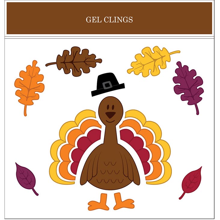 impact innovations harvest turkey e window gel clings 11 christmas window gel clings